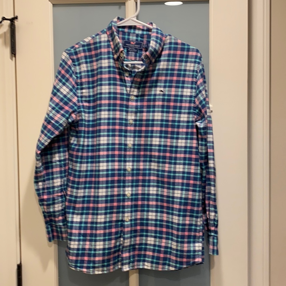 Boy’s Vineyard Vines Plaid Flannel Button Down Large